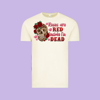 Roses Are Red Inside I'm Dead Skull Vintage Tee Designed By Ranaportraitstore