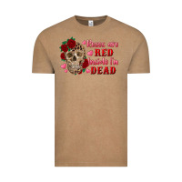 Vintage Coffee roses are red inside i'm dead Skull Vintage Tee - RanaPortraitStore