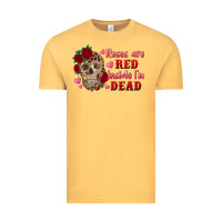 Vintage Mustard roses are red inside i'm dead Skull Vintage Tee - RanaPortraitStore