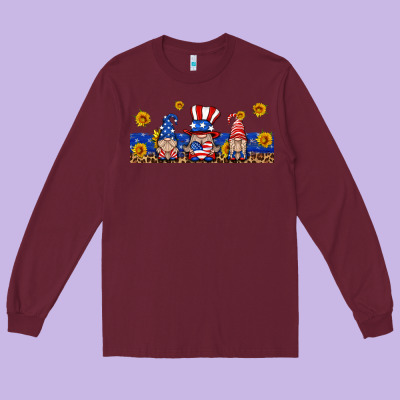 Usa Gnome Libbey Cup Long Sleeve Tee Designed By Hra Design Shop
