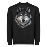 Black Wolf Heavyweight Sweatshirt - RanaPortraitStore