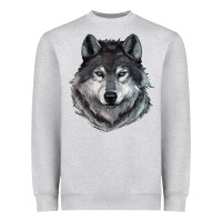 Heather Grey Wolf Heavyweight Sweatshirt - RanaPortraitStore