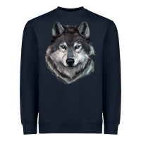 Navy Wolf Heavyweight Sweatshirt - RanaPortraitStore