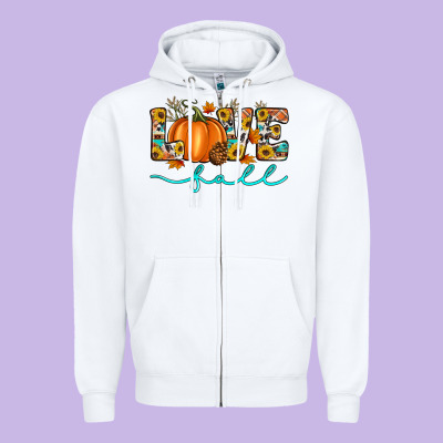 Love Fall Love Zipper Hoodie Designed By Artiststas