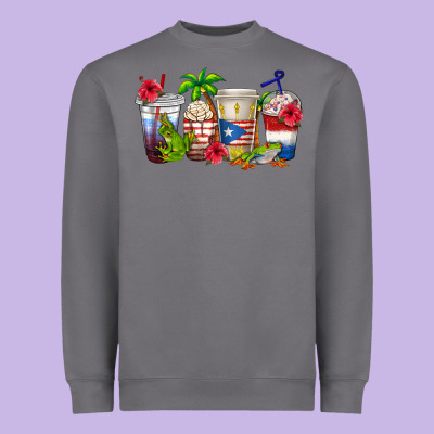 Puerto Rico Coffee Cups Heavyweight Sweatshirt Designed By Texasbilliewilder