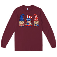 Burgundy usa gnome Long Sleeve Tee - HRA Design Shop