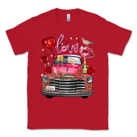 Red valentine's day truck love bird letter Classic Tee - FaDigitalArtStudio