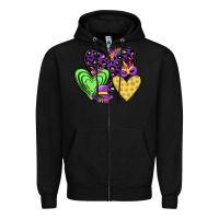 Black hearts mardi gras Zipper Hoodie - JahusDesignShop