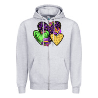 Heather Grey hearts mardi gras Zipper Hoodie - JahusDesignShop
