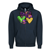 Navy hearts mardi gras Zipper Hoodie - JahusDesignShop