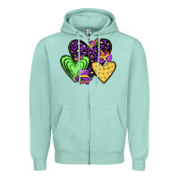 Seafoam hearts mardi gras Zipper Hoodie - JahusDesignShop