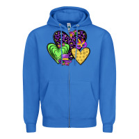 True Royal hearts mardi gras Zipper Hoodie - JahusDesignShop