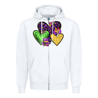 White hearts mardi gras Zipper Hoodie - JahusDesignShop
