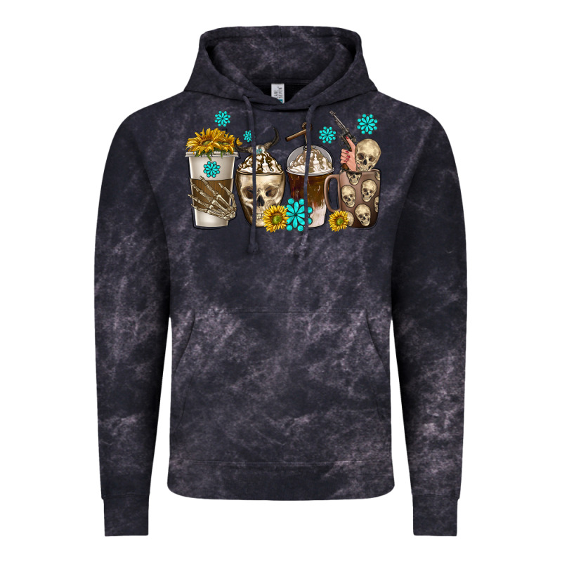 Coffee Cups Bull Skull With Gemstones Vintage Hoodie by texasbilliewilder | Teevron