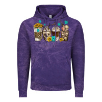 Cloud Purple coffee cups bull skull with gemstones Vintage Hoodie - texasbilliewilder