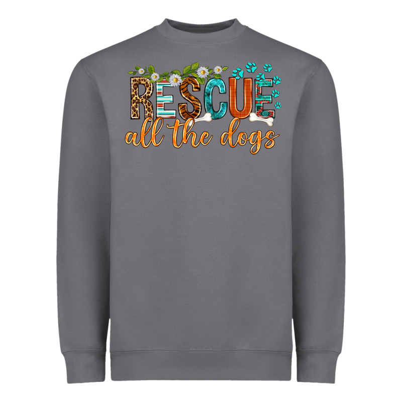 Rescue All The Dogs Heavyweight Sweatshirt by texasbilliewilder | Teevron