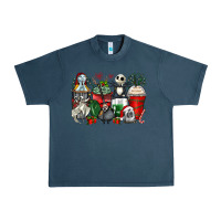 Midnight Navy Christmas cartoon characters coffee cups Urban Heavy Tee - Zillion Design Studio
