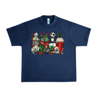 Navy Christmas cartoon characters coffee cups Urban Heavy Tee - Zillion Design Studio