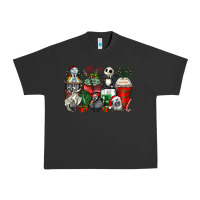 Pigment Black Christmas cartoon characters coffee cups Urban Heavy Tee - Zillion Design Studio
