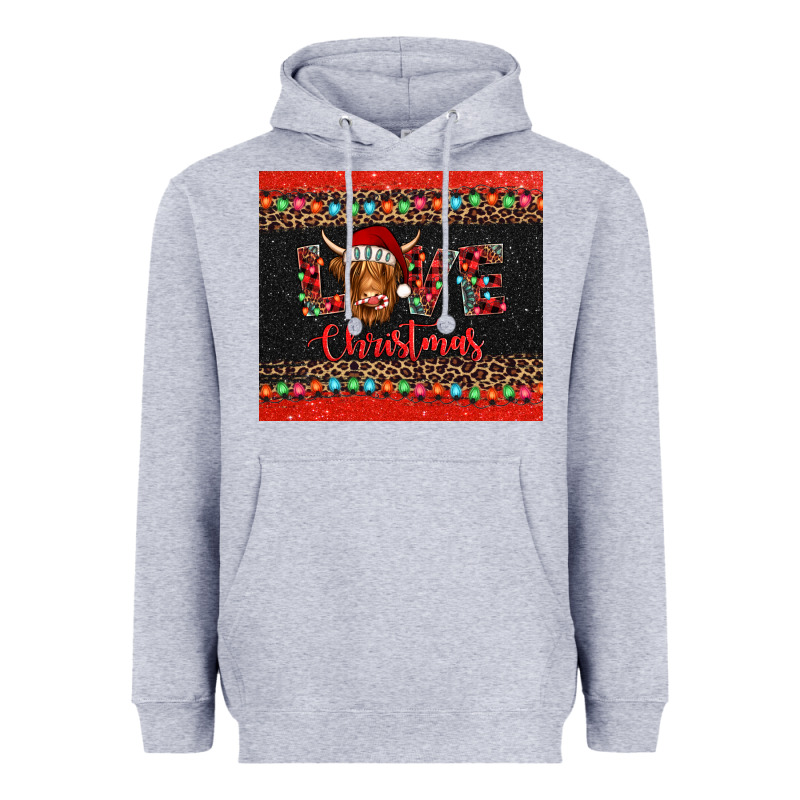 Love Christmas Highland Cow And Turquoise Gemstone Heavyweight Hoodie by Jasminsmagicworld | Teevron