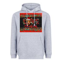 Heather Grey love christmas highland cow and turquoise gemstone Heavyweight Hoodie - Jasminsmagicworld