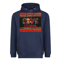 Navy love christmas highland cow and turquoise gemstone Heavyweight Hoodie - Jasminsmagicworld