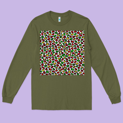 Christmas Leopard Long Sleeve Tee Designed By Fadigitalartstudio