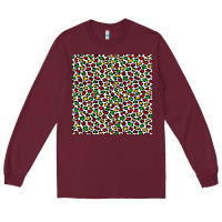 Burgundy christmas leopard Long Sleeve Tee - FaDigitalArtStudio