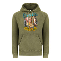 Vintage Olive chicken pig horse farm life Vintage Hoodie - texasbilliewilder