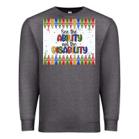 Charcoal Heather see the ability not the disability Premium Sweatshirt - MaliasSmallBusiness