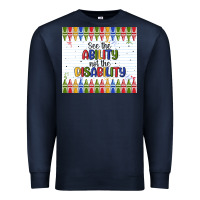 Navy see the ability not the disability Premium Sweatshirt - MaliasSmallBusiness