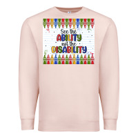 Pale Pink see the ability not the disability Premium Sweatshirt - MaliasSmallBusiness