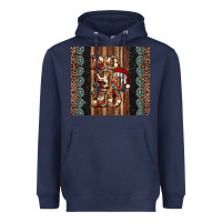 Navy ho ho ho western christmas Heavyweight Hoodie - Jasminsmagicworld
