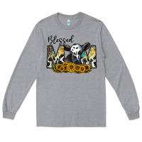 Heather Grey blessed Long Sleeve Tee - CowhideDigitalArt
