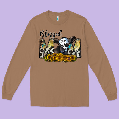 Blessed Long Sleeve Tee Designed By Cowhidedigitalart