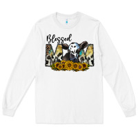 White blessed Long Sleeve Tee - CowhideDigitalArt