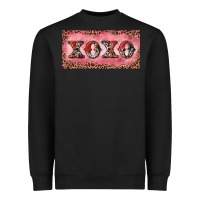 Black Xoxo cowhide and leopard Heavyweight Sweatshirt - RanaPortraitStore