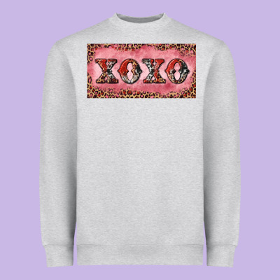 Heavyweight Sweatshirt Xoxo cowhide and leopard
