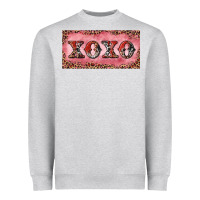 Heather Grey Xoxo cowhide and leopard Heavyweight Sweatshirt - RanaPortraitStore