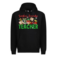 Black santa's favorite teacher Premium Hoodie - MaliasSmallBusiness