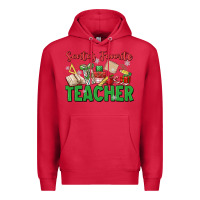 Cardinal santa's favorite teacher Premium Hoodie - MaliasSmallBusiness