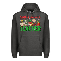 Charcoal Heather santa's favorite teacher Premium Hoodie - MaliasSmallBusiness