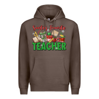 Coffee santa's favorite teacher Premium Hoodie - MaliasSmallBusiness