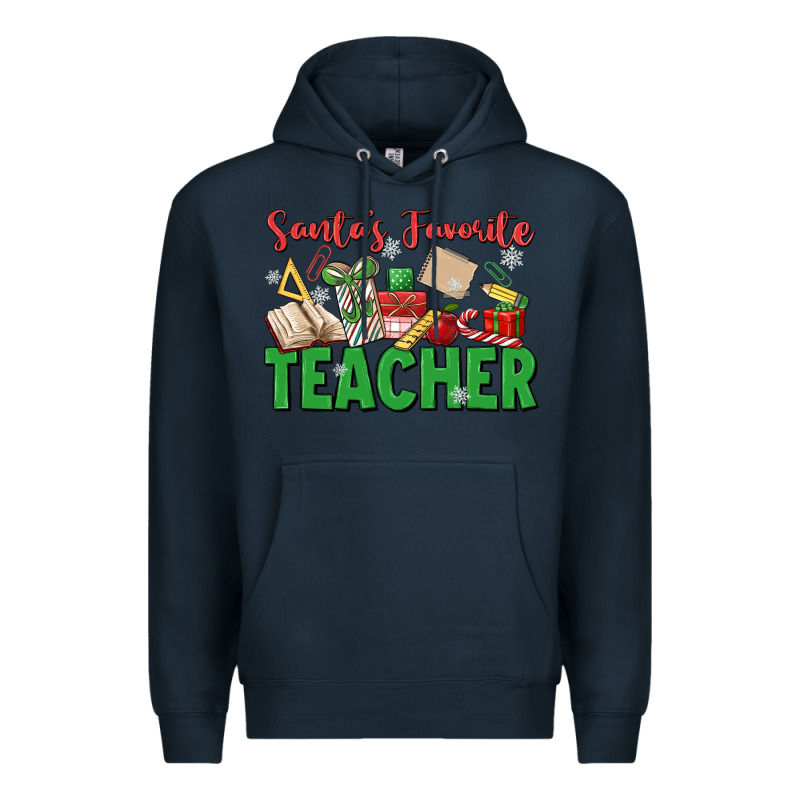 Santa's Favorite Teacher Premium Hoodie by MaliasSmallBusiness | Teevron