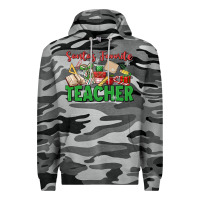 Slate Camo santa's favorite teacher Premium Hoodie - MaliasSmallBusiness