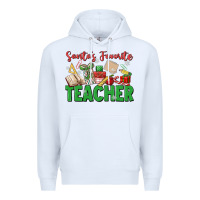 White santa's favorite teacher Premium Hoodie - MaliasSmallBusiness