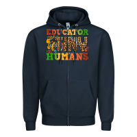 Navy educator of tiny humans Zipper Hoodie - BundleAndBundleShop