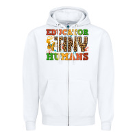 White educator of tiny humans Zipper Hoodie - BundleAndBundleShop