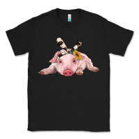 Black baby pig with cowhide ribbon Classic Tee - RanaPortraitStore