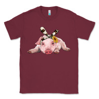 Burgundy baby pig with cowhide ribbon Classic Tee - RanaPortraitStore